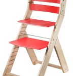 Rostoucí židle Sandy - natur lak / červená