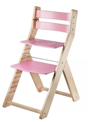 Rostoucí židle Sandy - natur lak / růžová