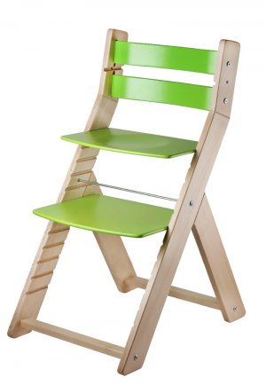 Rostoucí židle Sandy - natur lak / zelená
