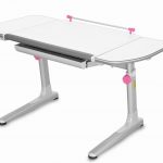 Rostoucí stůl Mayer Profi 3 5v1 bílý, šedá podnož - růžové prvky