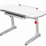 Rostoucí stůl Mayer Profi 3 5v1 bílý, šedá podnož - červené prvky