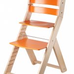 Dřevěná rostoucí židle Sandy natur / oranžová
