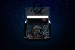 Reflexní prvky aktovky Baagl Zippy Spaceman.