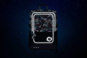 Reflexní prvky batohu Baagl Cubic Army.