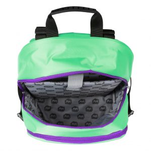 Vnitřní členění hlavní kapsy batohu Baagl Skate Mint.