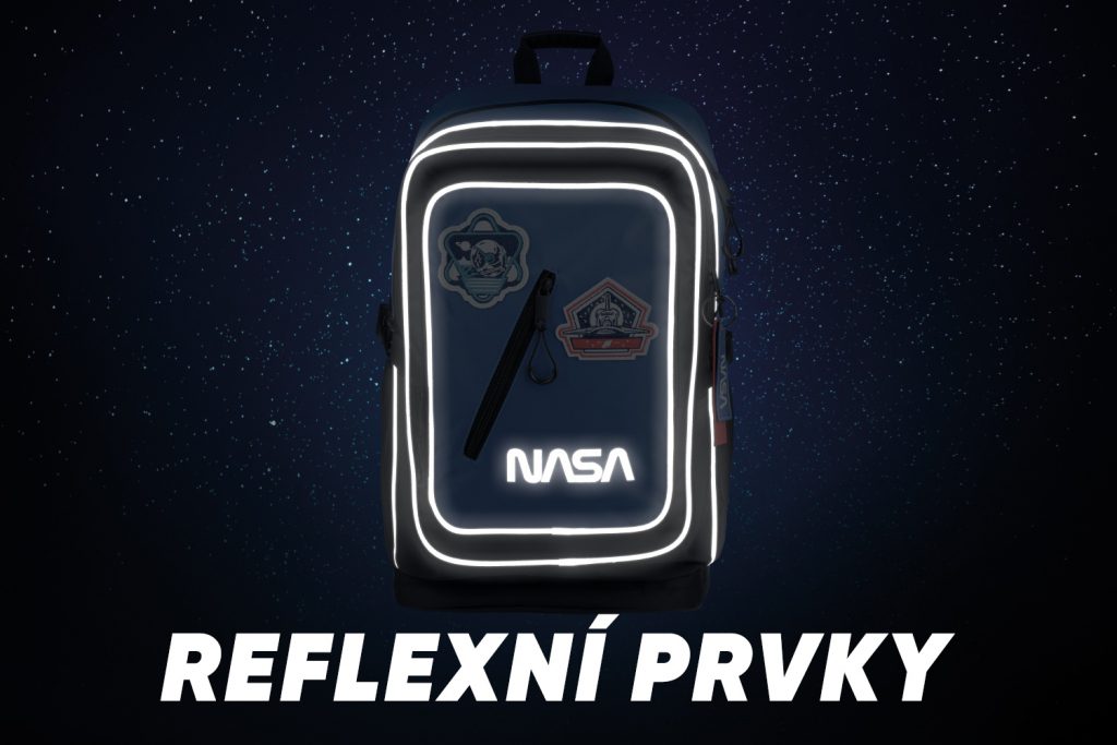 Reflexní prvky batohu Baagl Cubic NASA.