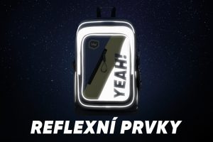 Reflexní prvky batohu Baagl Cubic Neon.