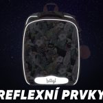 Reflexní prvky na zadní straně aktovky Baagl Shelly Tukan.
