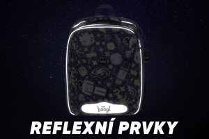 Reflexní prvky na zadní straně aktovky Baagl Shelly Space Game.