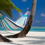 Houpací síť La Siesta Caribeňa Single - aquablue venku