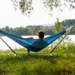 Houpací síť La Siesta Orquídea Single - lagoon - síť na ven