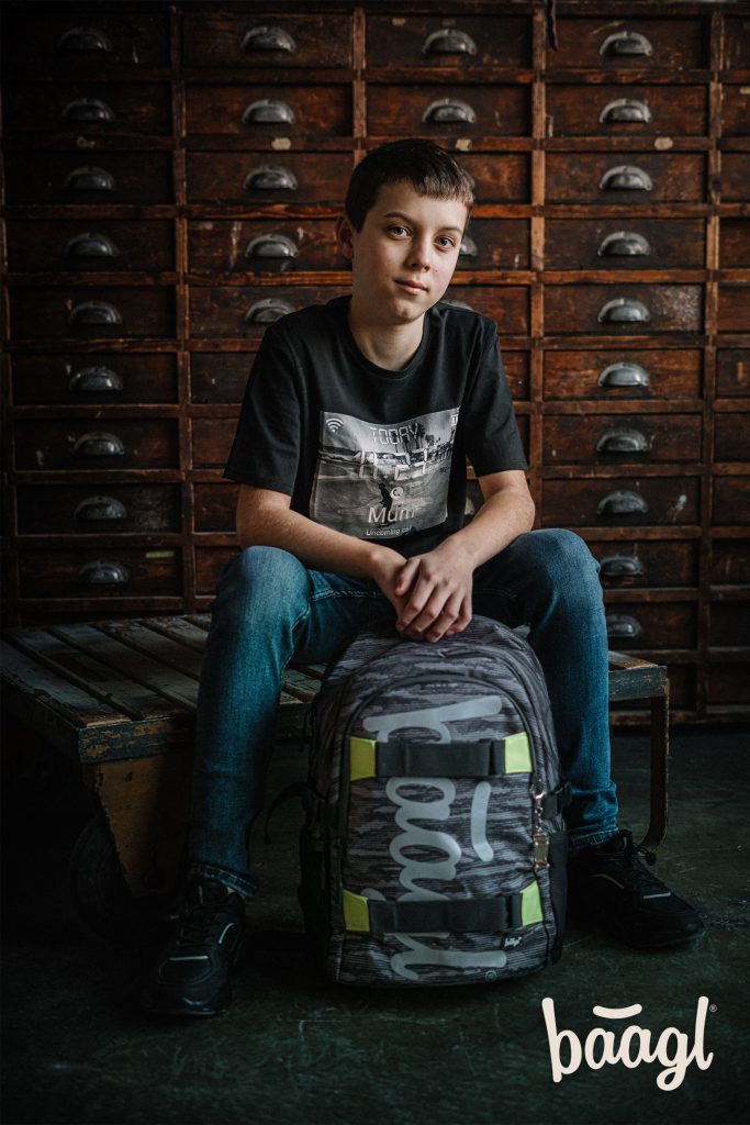 Batoh do školy pro kluky Baagl Skate Grey.