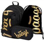 BAAGL 3 SET Skate Gold: batoh, penál a sáček