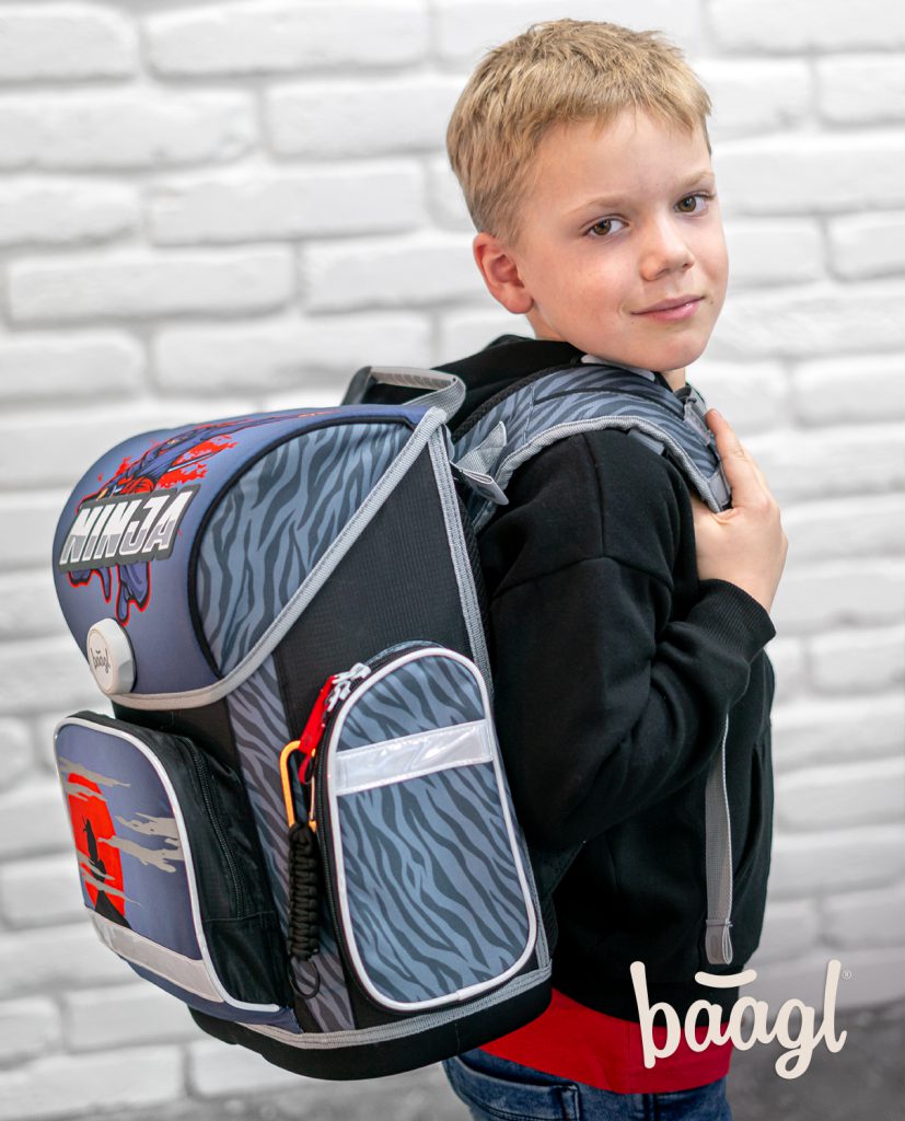 Školní set BAAGL Ergo Ninja: aktovka, penál, sáček - Obrázek 18