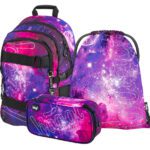 BAAGL 3 SET Skate Galaxy: batoh, penál, sáček