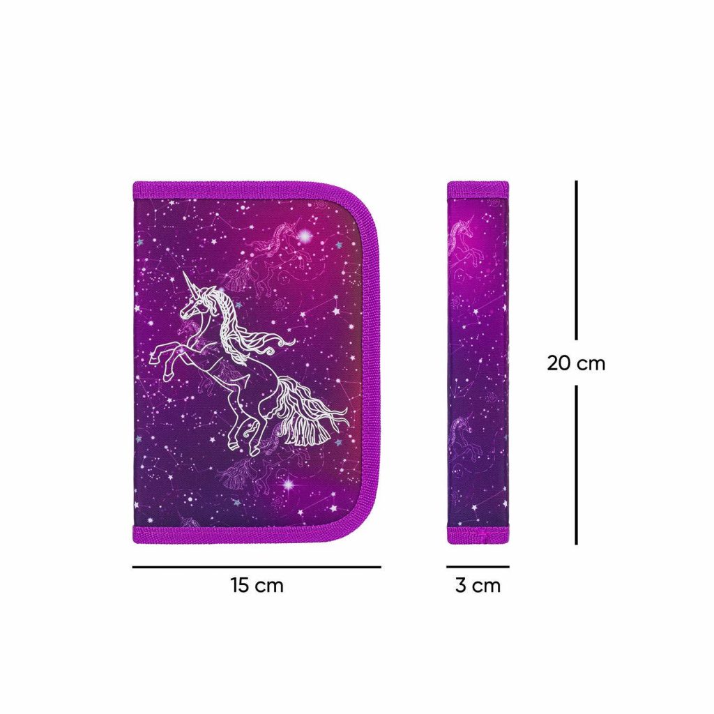 BAAGL Školní penál klasik dvě chlopně Unicorn Universe - Obrázek 5