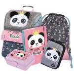 BAAGL SET 5 Zippy Panda: aktovka, penál, sáček, desky, box
