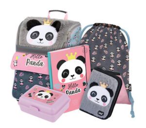 BAAGL SET 5 Zippy Panda: aktovka, penál, sáček, desky, box