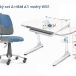 Dětský set modrošedý Actikid - Profi bílý s bílou podnoží