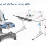 Dětský set modrošedá MyChamp - Profi bílý s bílou podnoží