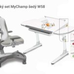 Dětský set šedá MyChamp - Profi bílý s bílou podnoží
