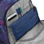 Vnitřní organizér v batohu MATE Indigo Illusion doplněný pouzdrem na tablet.