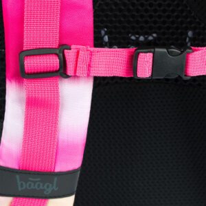 Hrudní popruh batohu Skate Pink Stripes.