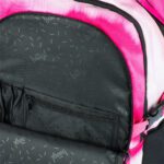 Organizér na tužky a drobnosti v nejmenší kapse batohu Skate Pink Stripes.