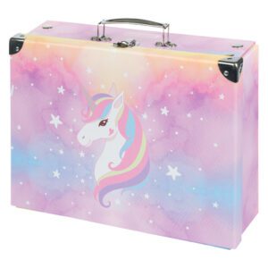 BAAGL Skládací školní kufřík Rainbow Unicorn s kováním