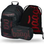 BAAGL 3 SET Skate Red: batoh, penál, sáček