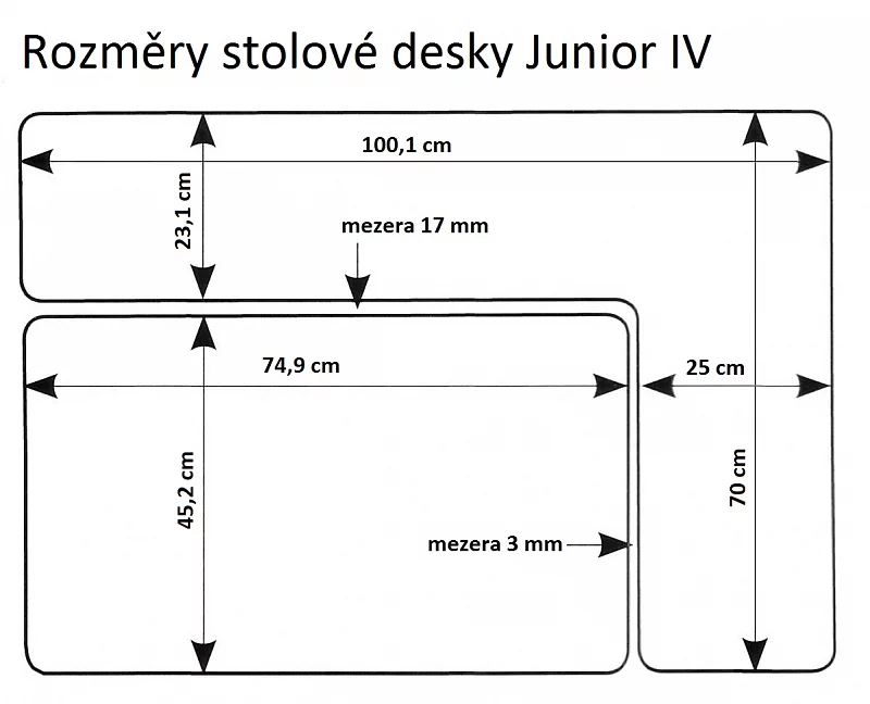Rostoucí stůl Junior IV - bílý - Obrázek 3