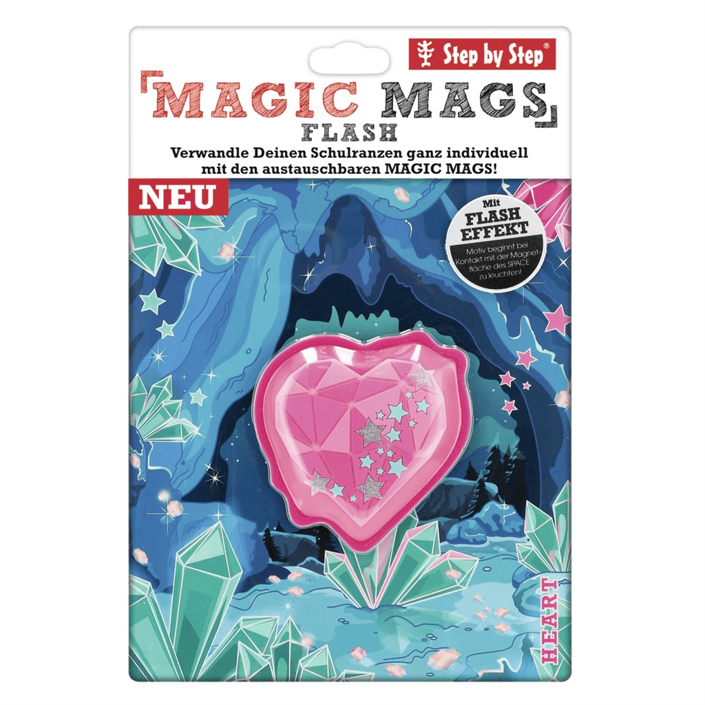 Blikající obrázek Magic Mags Flash Heart Baila k aktovkám Step by Step GRADE, SPACE, CLOUD, 2IN, KID - Obrázek 3