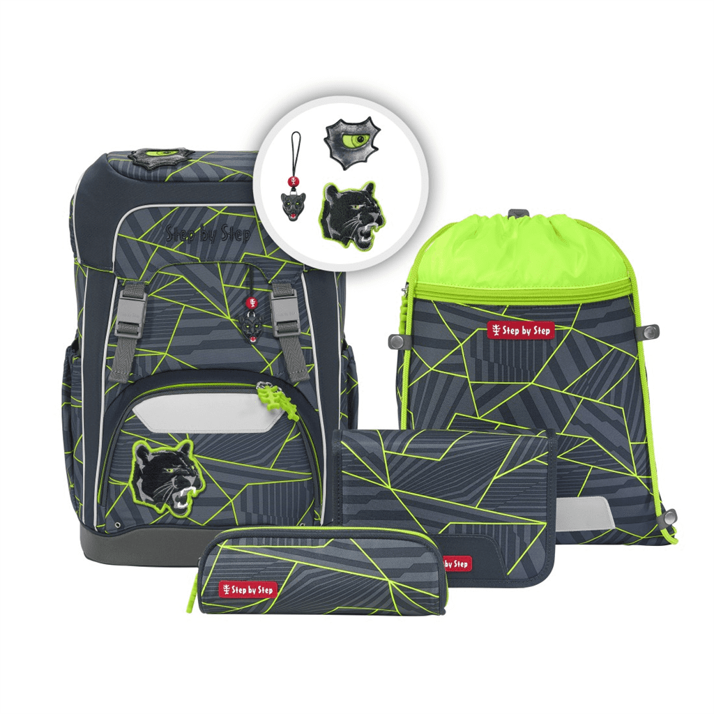 Školní batoh pro prvňáčky – 5dílný set, Step by Step GIANT Dark Cat Chiko, certifikát AGR - Obrázek 2