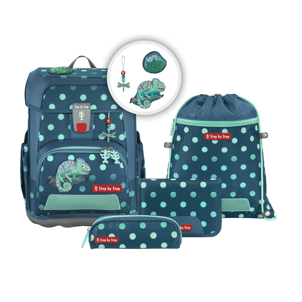 Školní aktovka CLOUD pro prvňáčky - 5dílný set, Step by Step Chameleon Joshy, certifikát AGR - Obrázek 2
