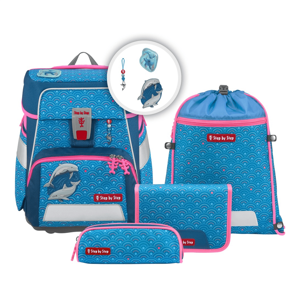 Školní aktovka SPACE pro prvňáčky - 5-dílný set, Step by Step Dolphin Pippa, certifikát AGR - Obrázek 2