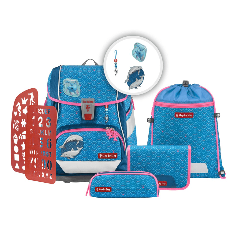 Školní aktovka/batoh 2IN1 PLUS pro prvňáčky – 6dílný set, Step by Step Dolphin Pippa - Obrázek 2