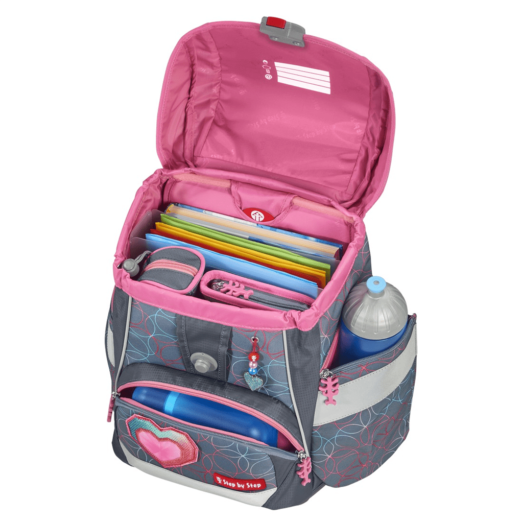 Školní aktovka/batoh 2IN1 PLUS pro prvňáčky – 6dílný set, Step by Step Glitter Heart Hazle - Obrázek 5