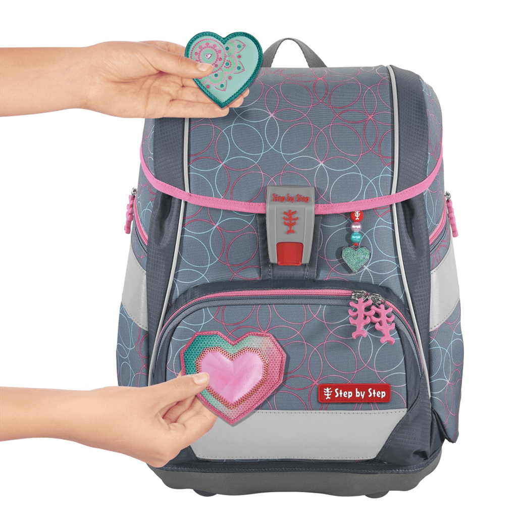Školní aktovka/batoh 2IN1 PLUS pro prvňáčky – 6dílný set, Step by Step Glitter Heart Hazle - Obrázek 8