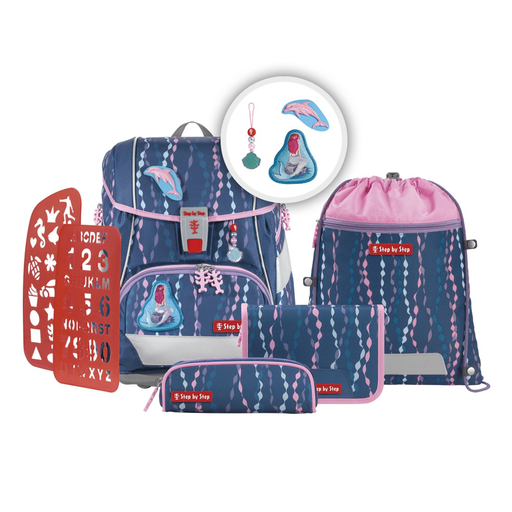 Školní aktovka/batoh 2IN1 PLUS pro prvňáčky – 6dílný set, Step by Step Mermaid Bella - Obrázek 2