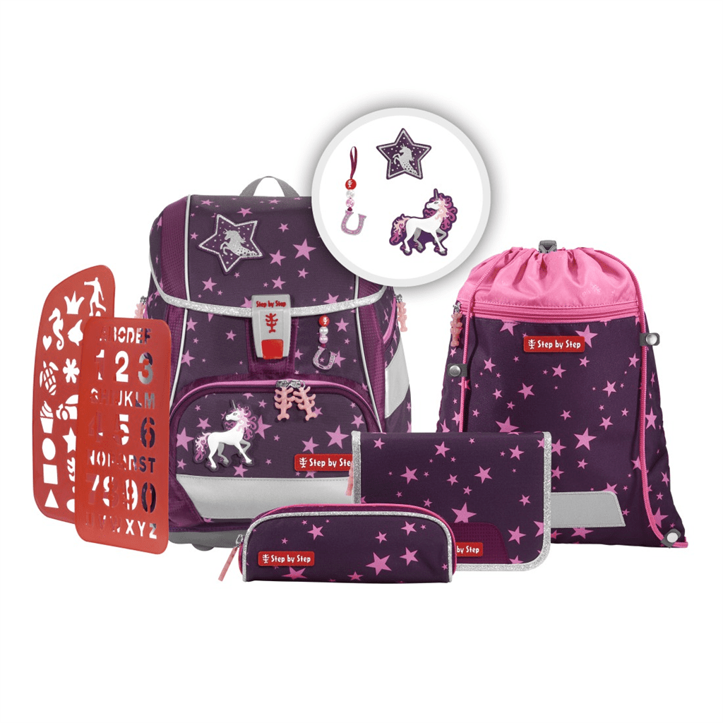 Školní aktovka/batoh pro prvňáčky 2V1 – 6dílný set, Step by Step Unicorn Nuala, certifikát AGR - Obrázek 3