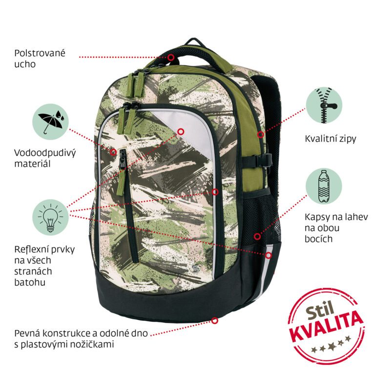 Stil Školní batoh midi Camo - Obrázek 9