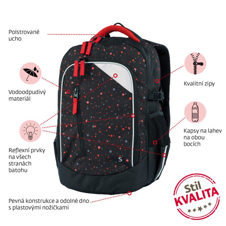 Stil Školní batoh midi Dotty - Obrázek 9
