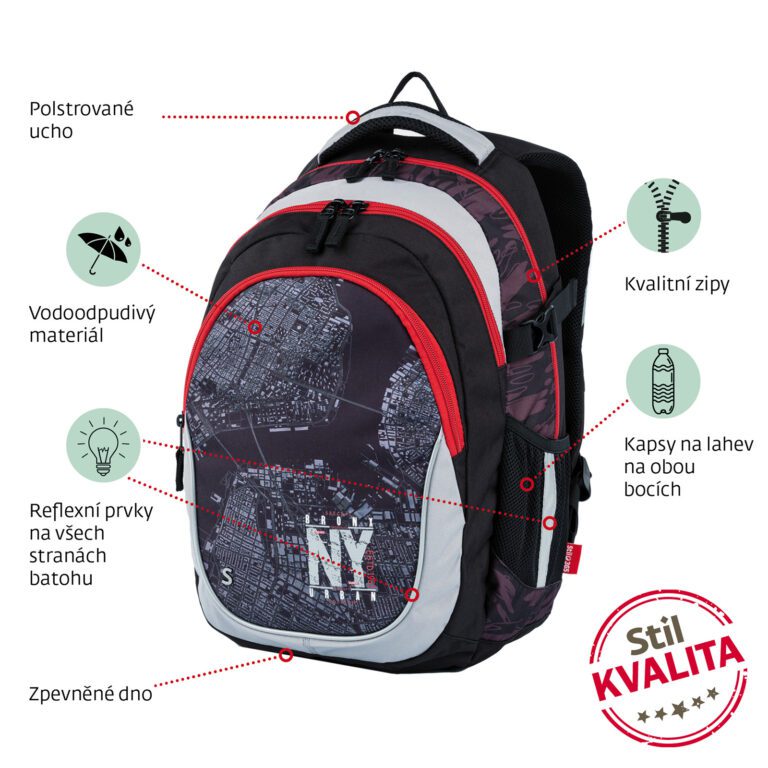 Stil Studentský batoh New York - Obrázek 7