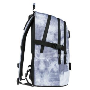 Kompresní popruh a kapsa na láhev u batohu Skate NASA Grey.