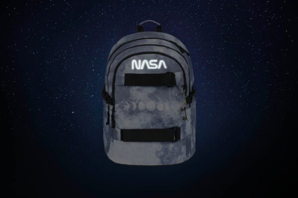Reflexní logo NASA na batohu BAAGL Skate NASA Grey.
