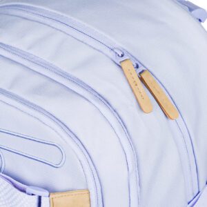 Značkové zipy YKK na batohu Baagl Skate Lilac.