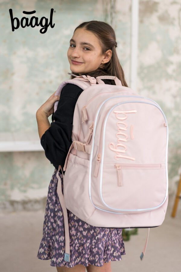 Dívčí školní batoh BAAGL Core Creamy.