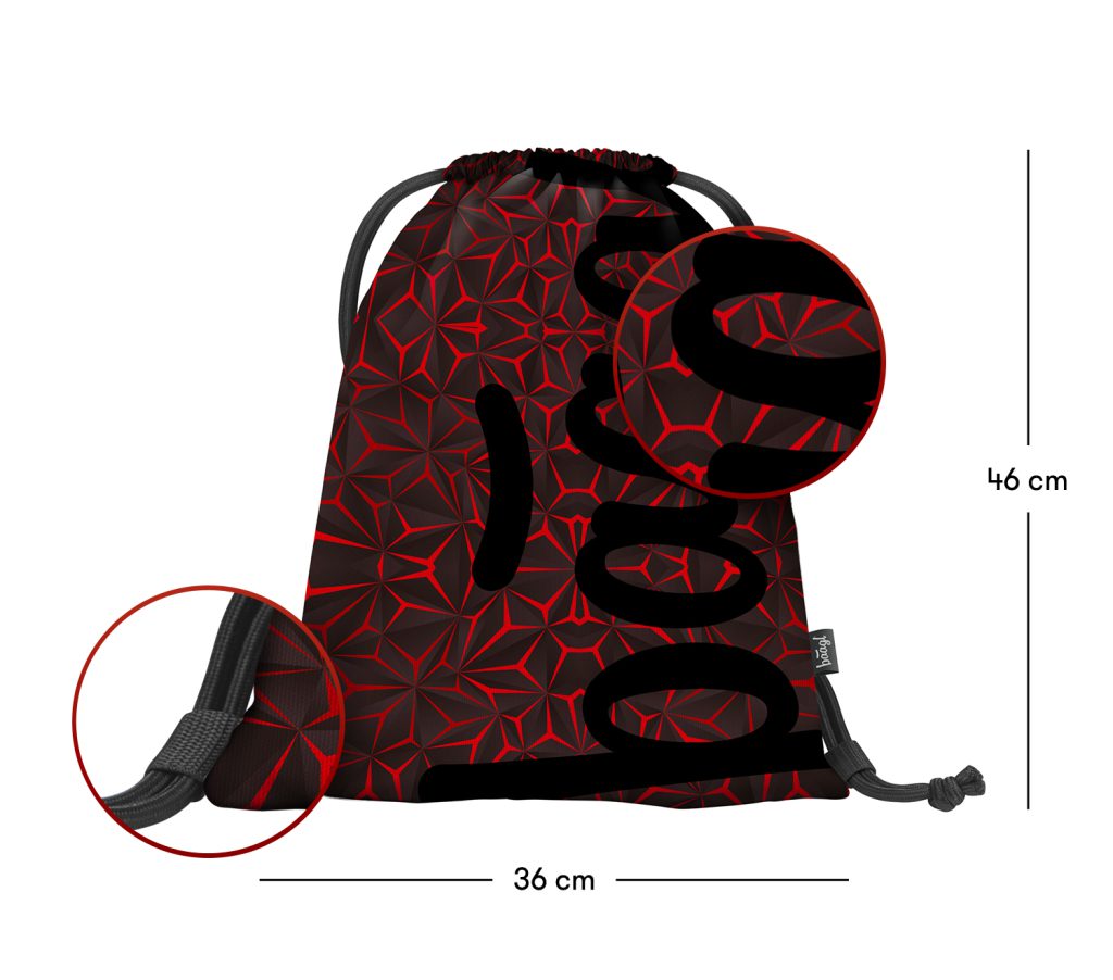 Školní set BAAGL Core Red Polygon: batoh, penál, sáček - Obrázek 16