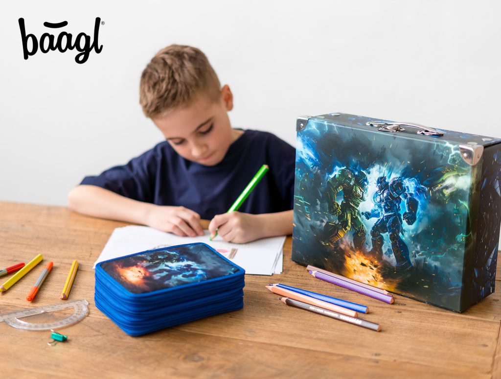 BAAGL Školní penál třípatrový Roboti - Obrázek 8