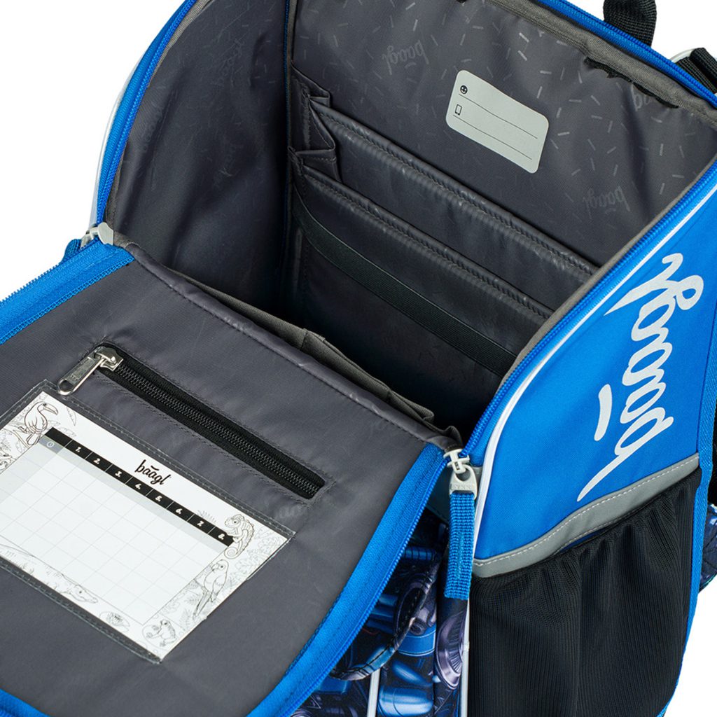 Netradiční směr otvírání aktovky Zippy Závodní auto s uzavíráním na zip.